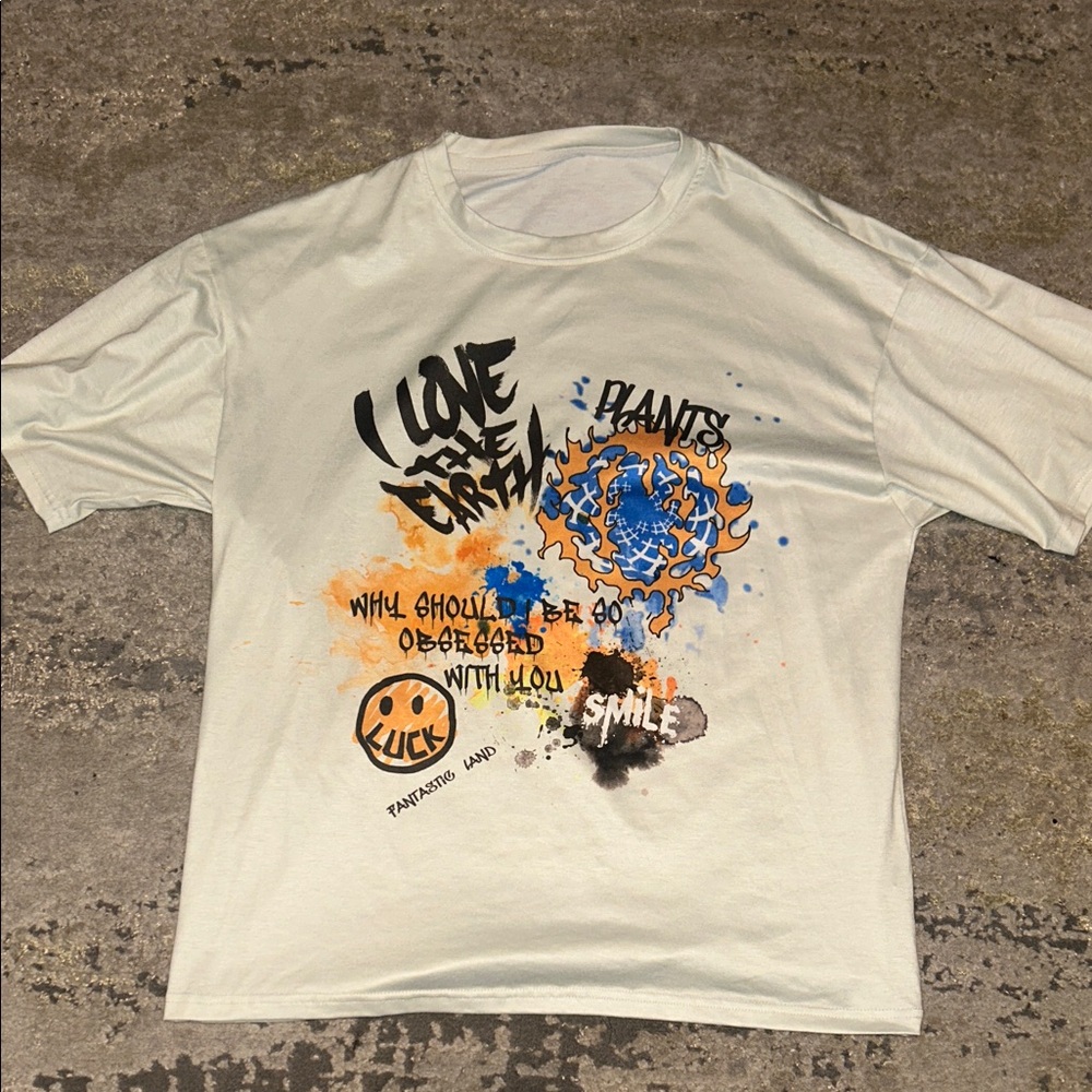 Graphic White T-Shirt with Colorful Print